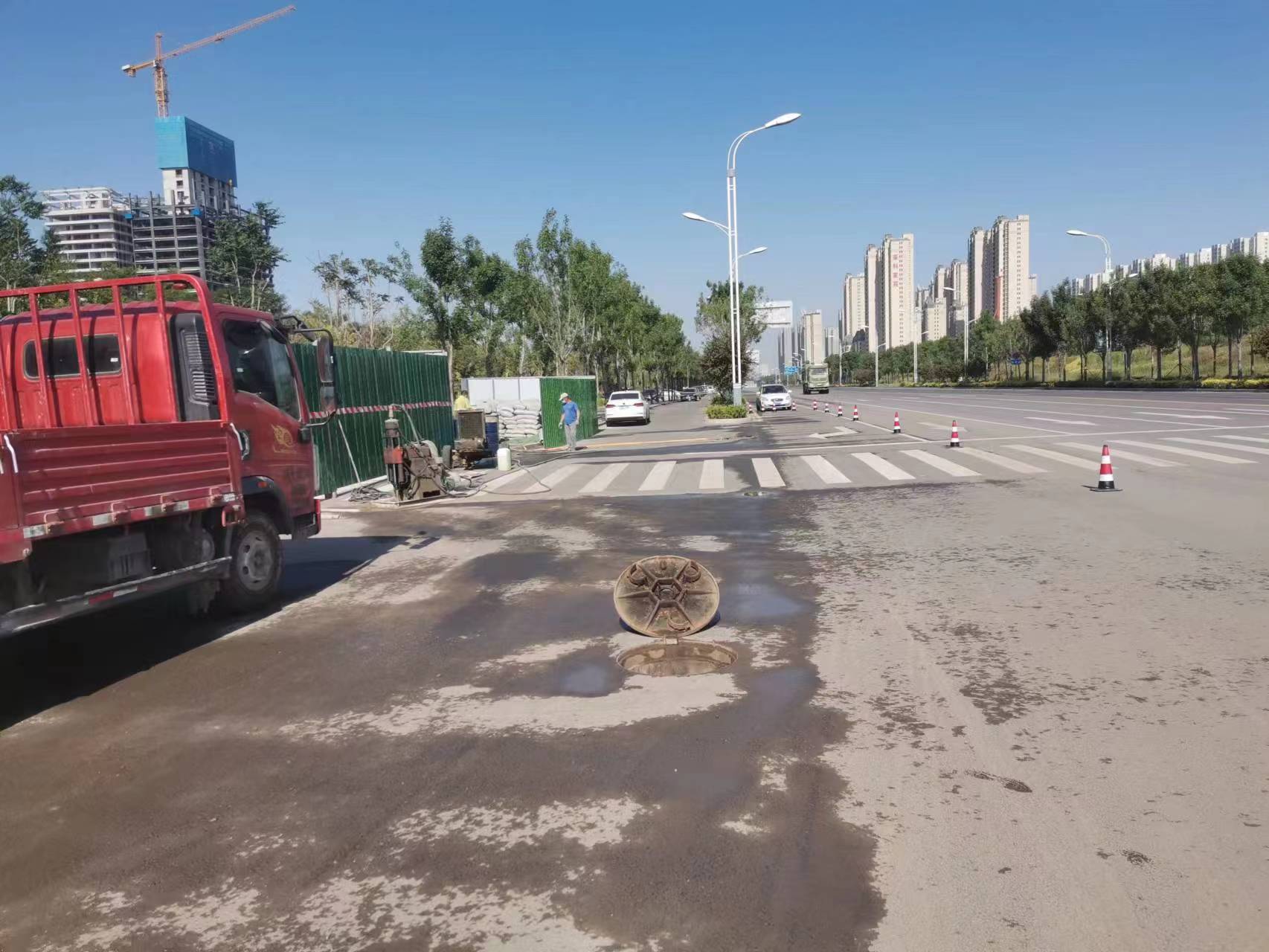 五湖渔场路面地基沉降注浆